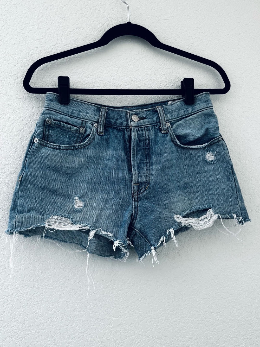 Free People We The Free Sofia Distressed Denim Shorts